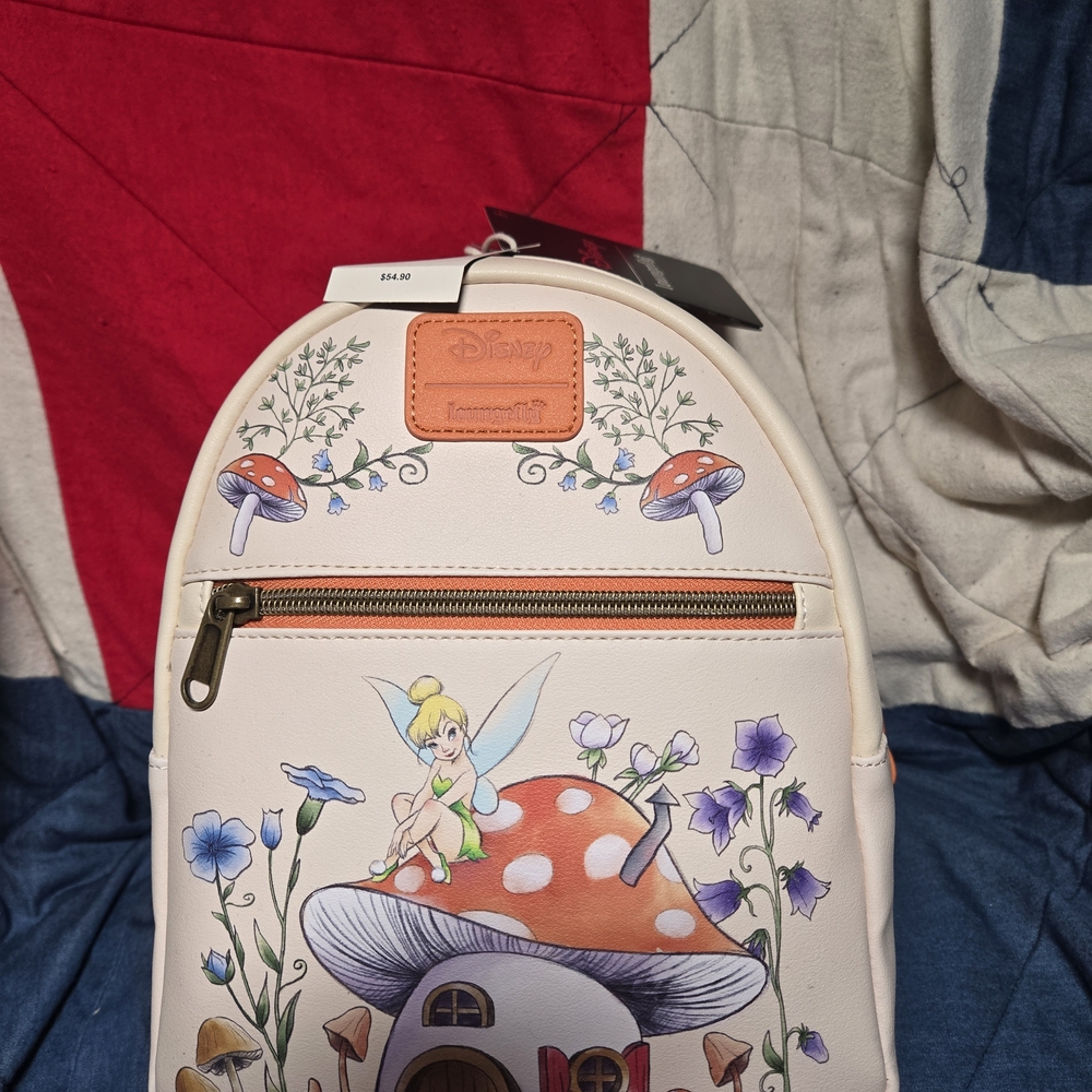 Disney Tinker Bell Cream and Red Backpack